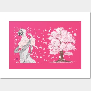 Peach flowers Posters and Art